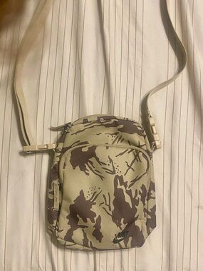 Nike Tan and Brown Camo Mini Crossbody Bag